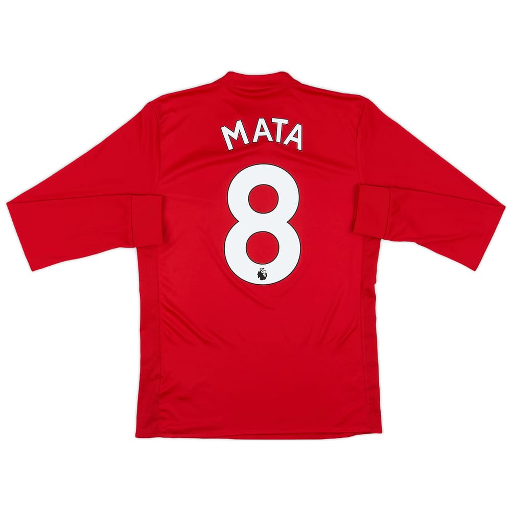 2017-18 Manchester United Home L/S Shirt Mata #8 - 8/10 - (S)