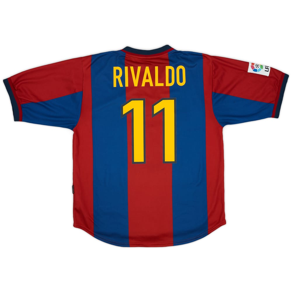 1998-00 Barcelona Home Shirt Rivaldo #11 - 8/10 - (L)
