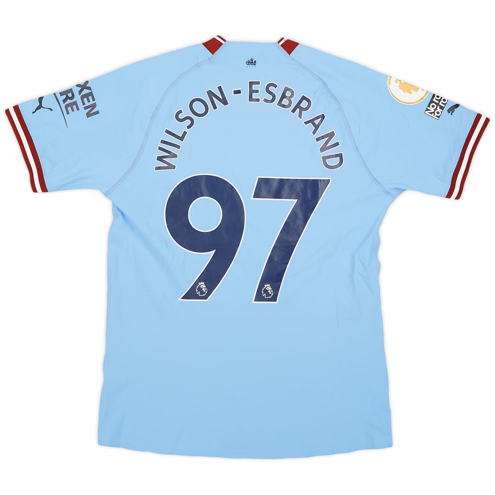 2022-23 Manchester City Match Issue Home Shirt Wilson-Esbrand #97