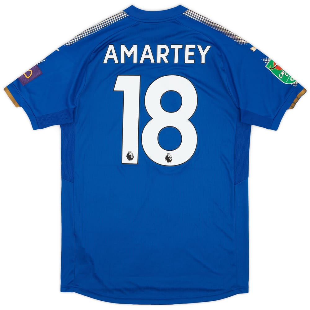 2017-18 Leicester City Match Issue Home Shirt Amartey #18