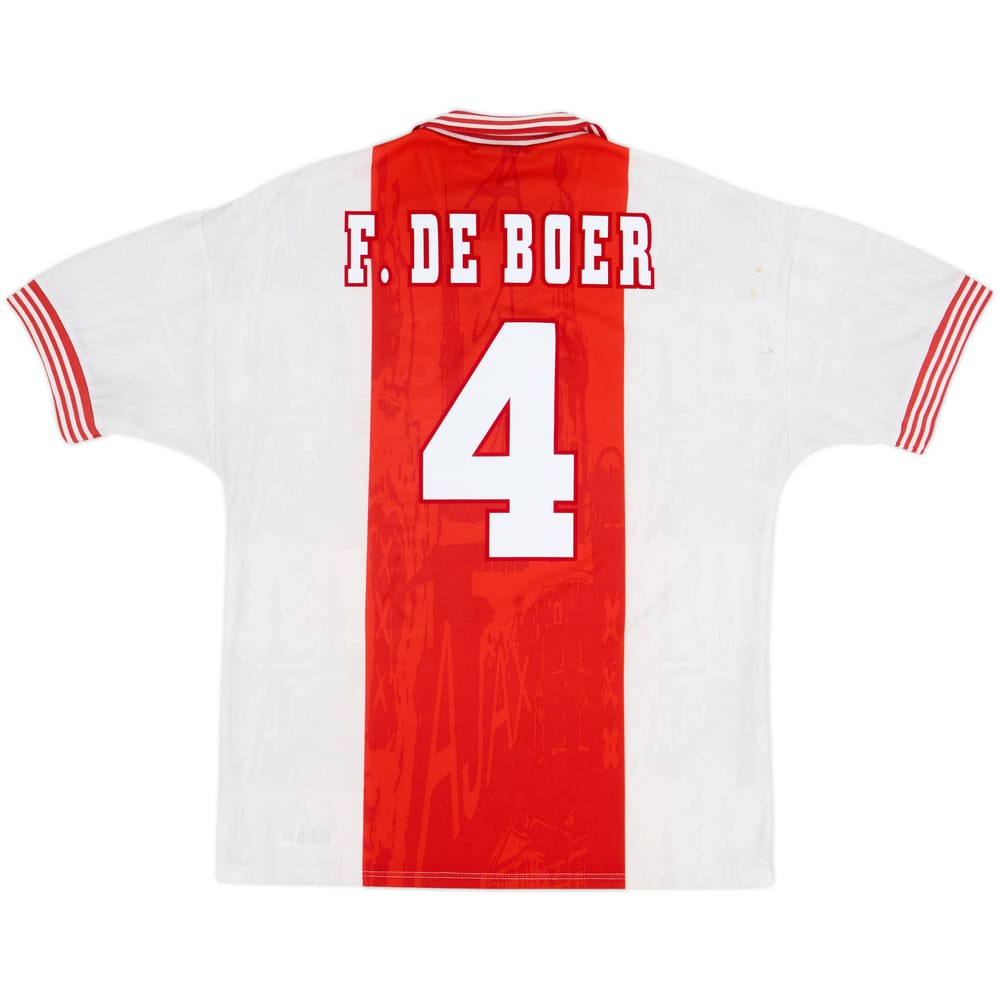 1996-97 Ajax Home Shirt F.DeBoer #4 - 8/10 - (L)