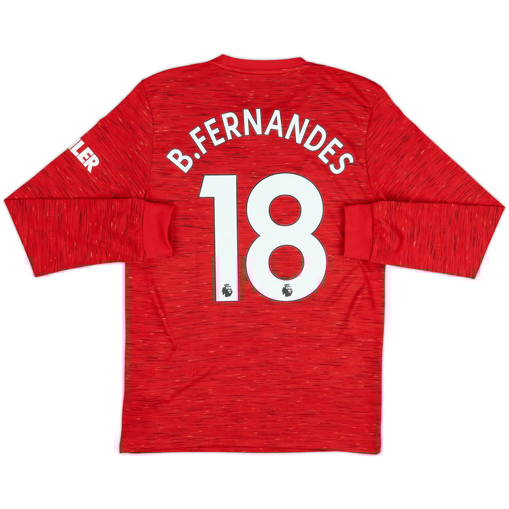 2020-21 Manchester United Home L/S Shirt B.Fernandes #18 - 8/10 - (S)