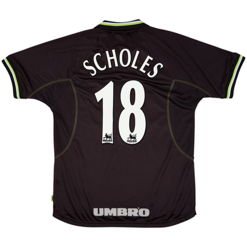 1998-99 Manchester United Third Shirt Scholes #18 - 8/10 - (L)