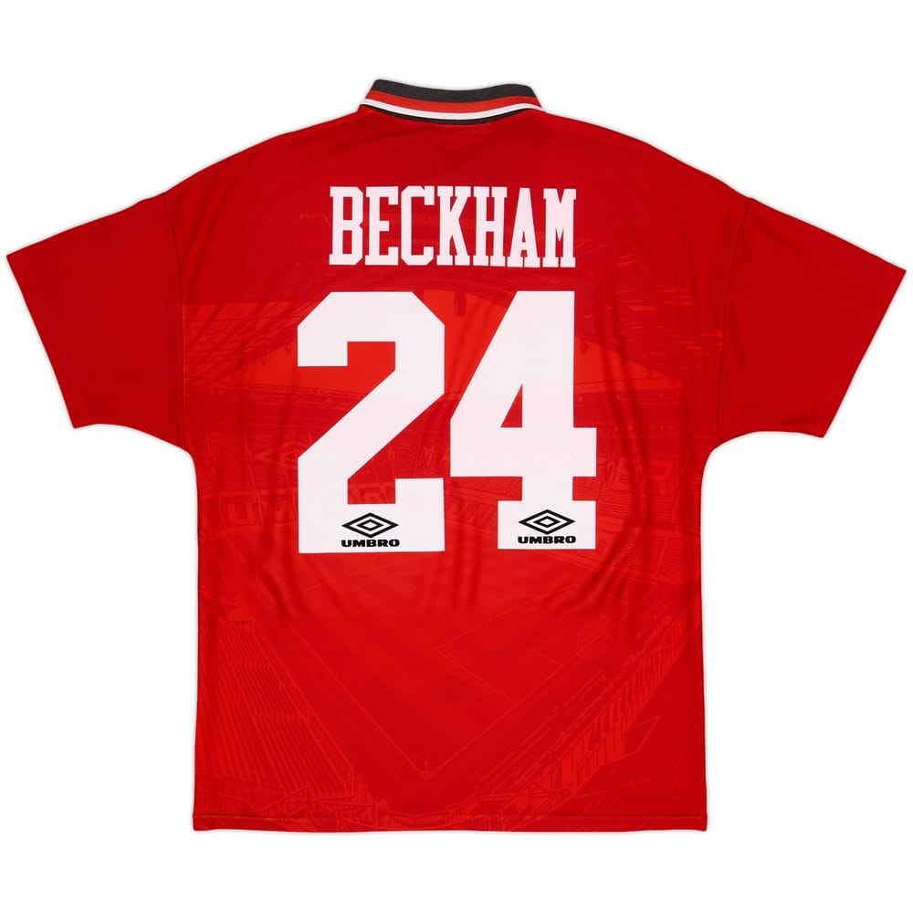 1994-96 Manchester United Home Shirt Beckham #24 - 7/10 - (M)