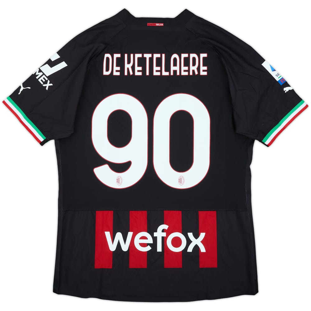 2022-23 AC Milan Authentic Home Shirt De Ketelaere #90 - 9/10 - (L)