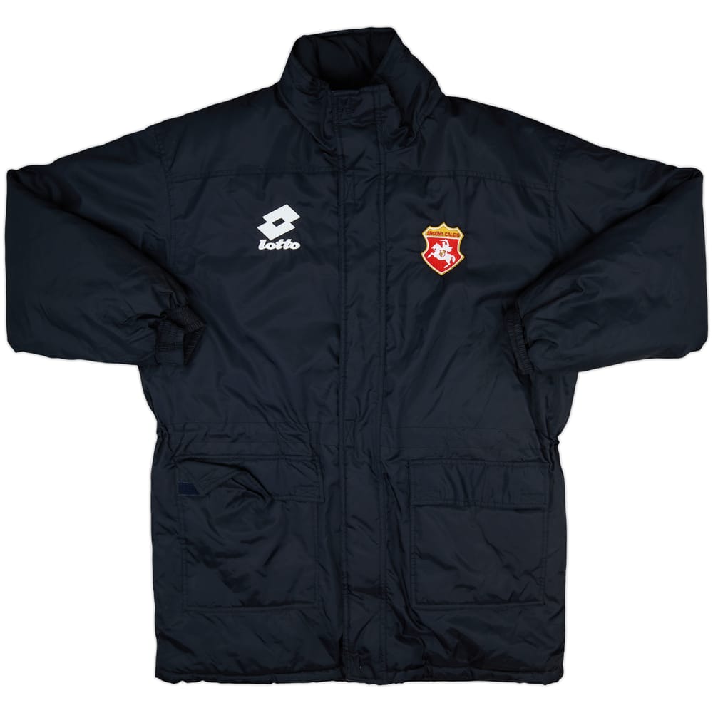 2005-06 Ancona Lotto Hooded Padded Bench Coat - 10/10 - (L)