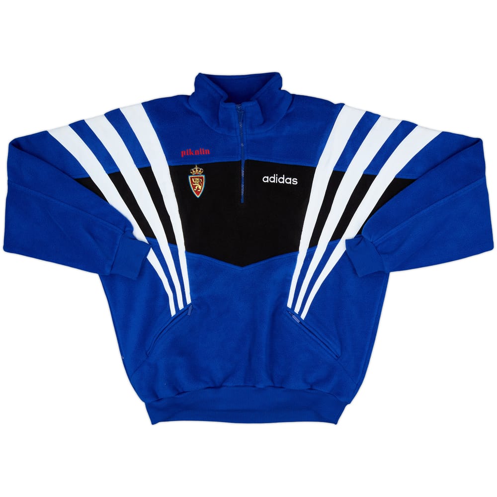 1996-97 Real Zaragoza Versión Jugador adidas 1/4 Zip Sudadera de Forro Polar - 8/10 - (L)