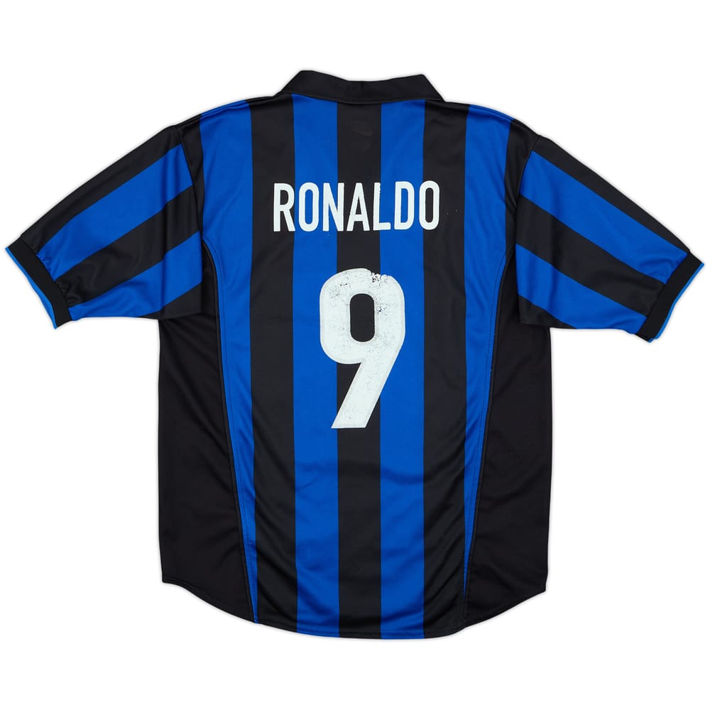 1998-99 Inter Milan Home Shirt Ronaldo #9 - 6/10 - (XL.Boys)