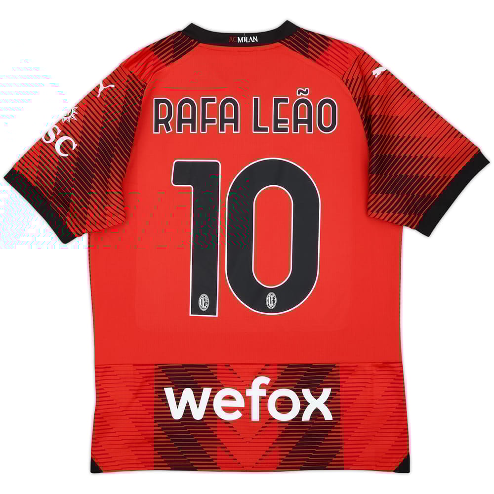 2023-24 AC Milan Home Shirt Rafa Leao #10 - 7/10 - (M)