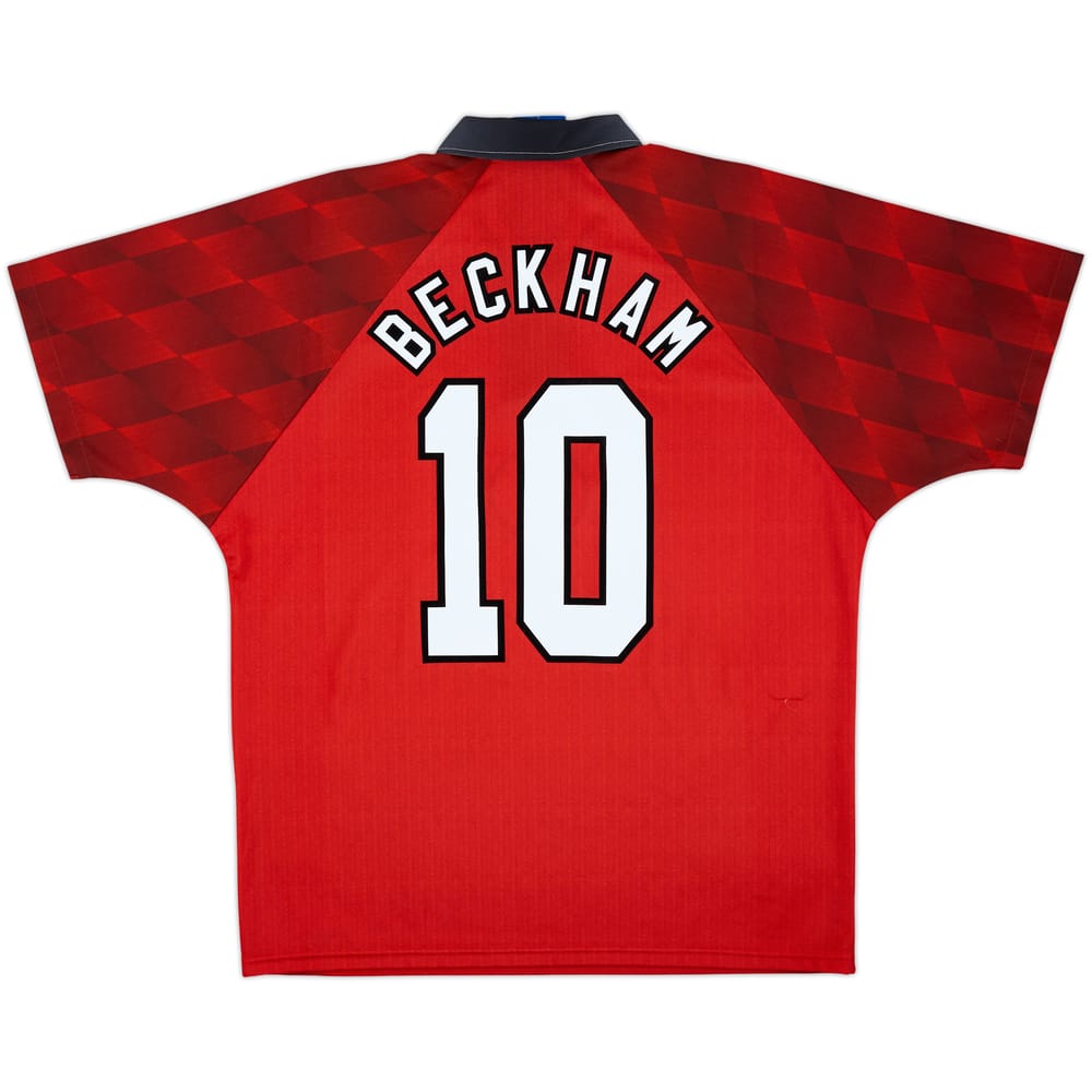 1996-98 Manchester United Home Shirt Beckham #10 - 7/10 - (L)