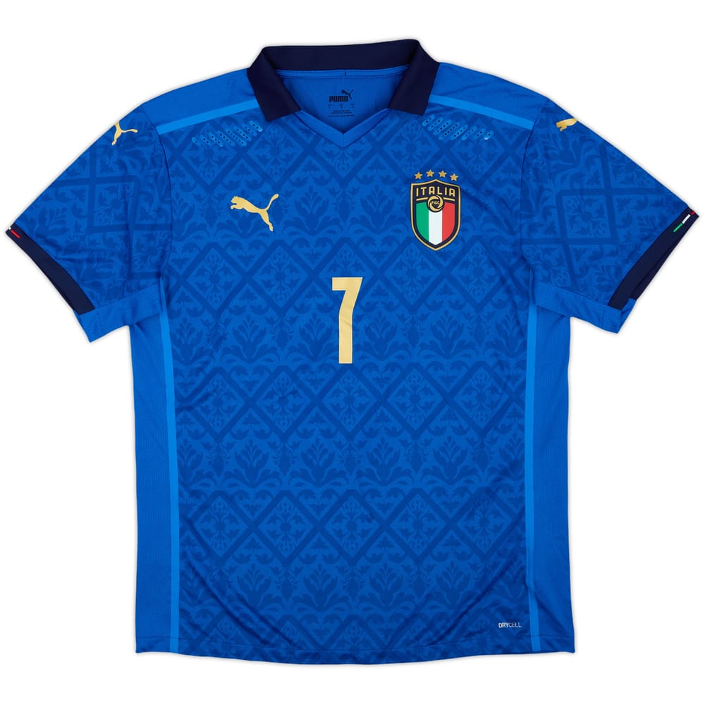 2020-21 Italy Authentic Home Shirt #7 - 9/10 - (L)