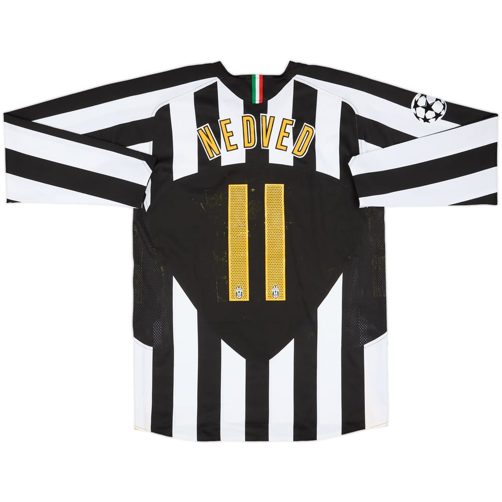 2005-06 Juventus Match Issue Champions League Home L/S Shirt Nedved #11