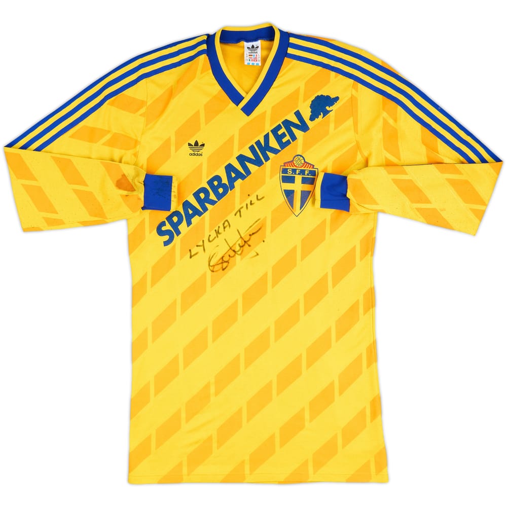 1990 Sweden Player Issue Home/Training L/S Shirt #4 - 7/10 - (L)
