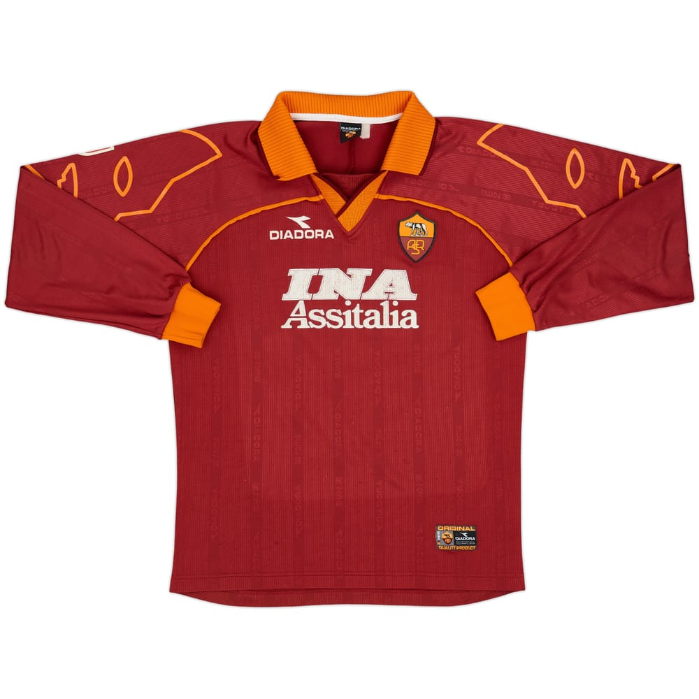 1999-00 Roma Match Issue Home L/S Shirt #19