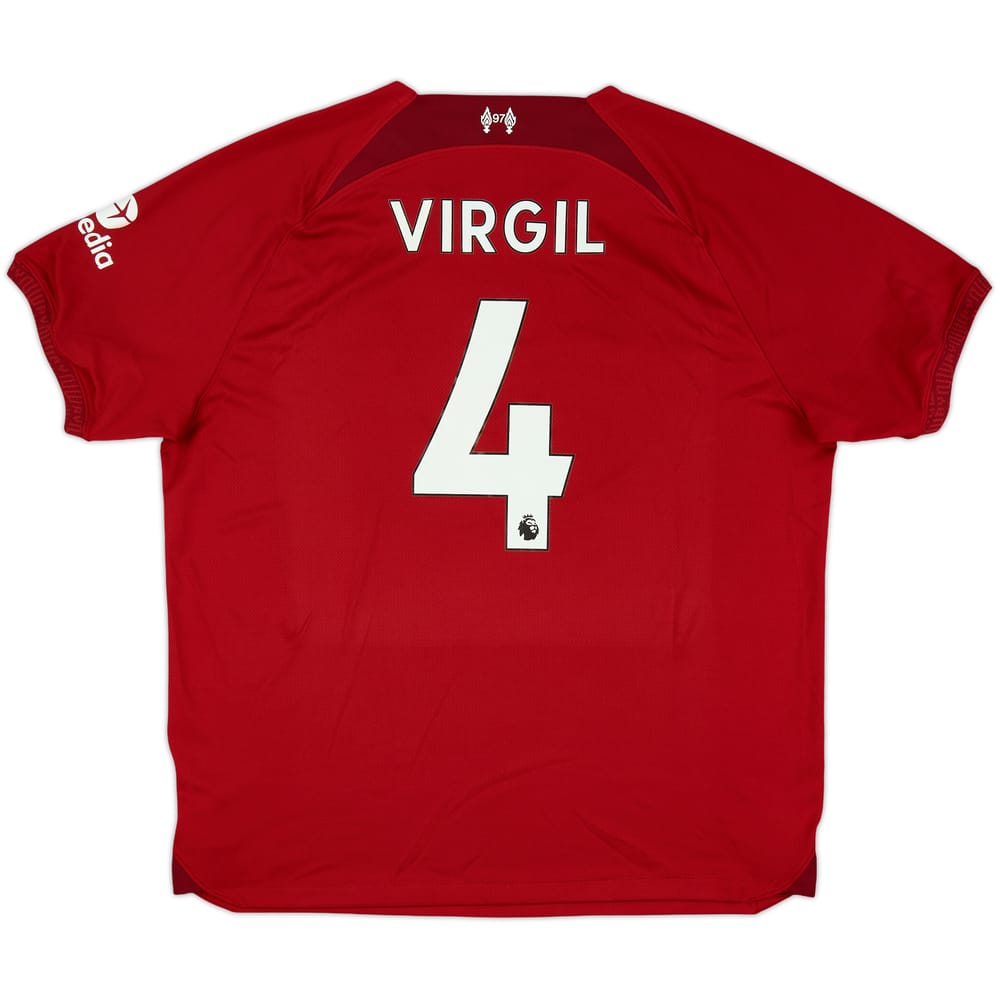 2022-23 Liverpool Home Shirt Virgil #4 - 8/10 - (XL)