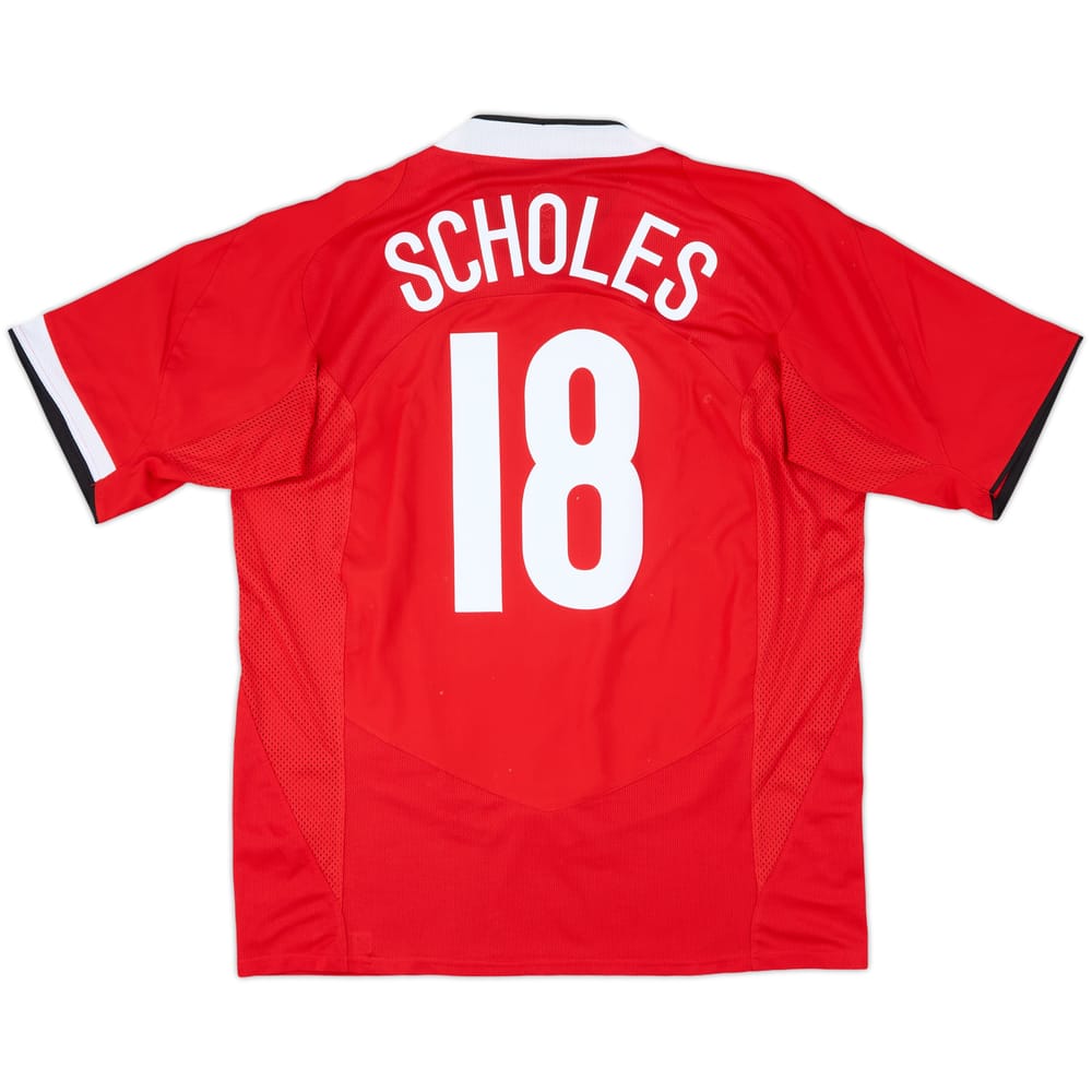 2004-06 Manchester United Home Shirt Scholes #18 - 7/10 - (XL)