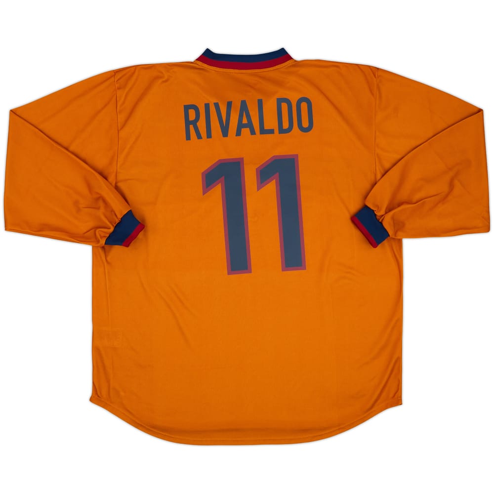 1998-00 Barcelona Player Issue Third L/S Shirt Rivaldo #11 - 9/10 - (XXL)
