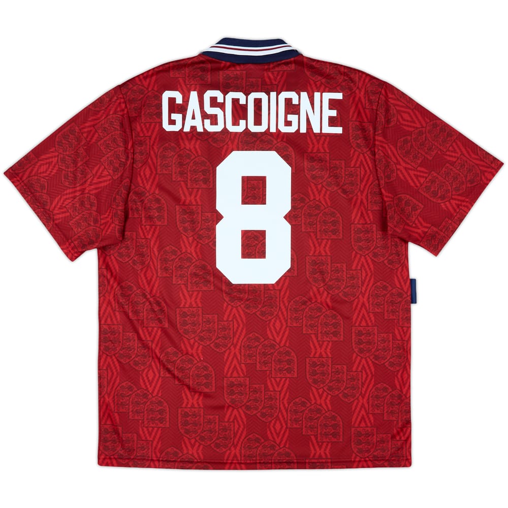 1993-95 England Away Shirt Gascoigne #8 - 9/10 - (XL)