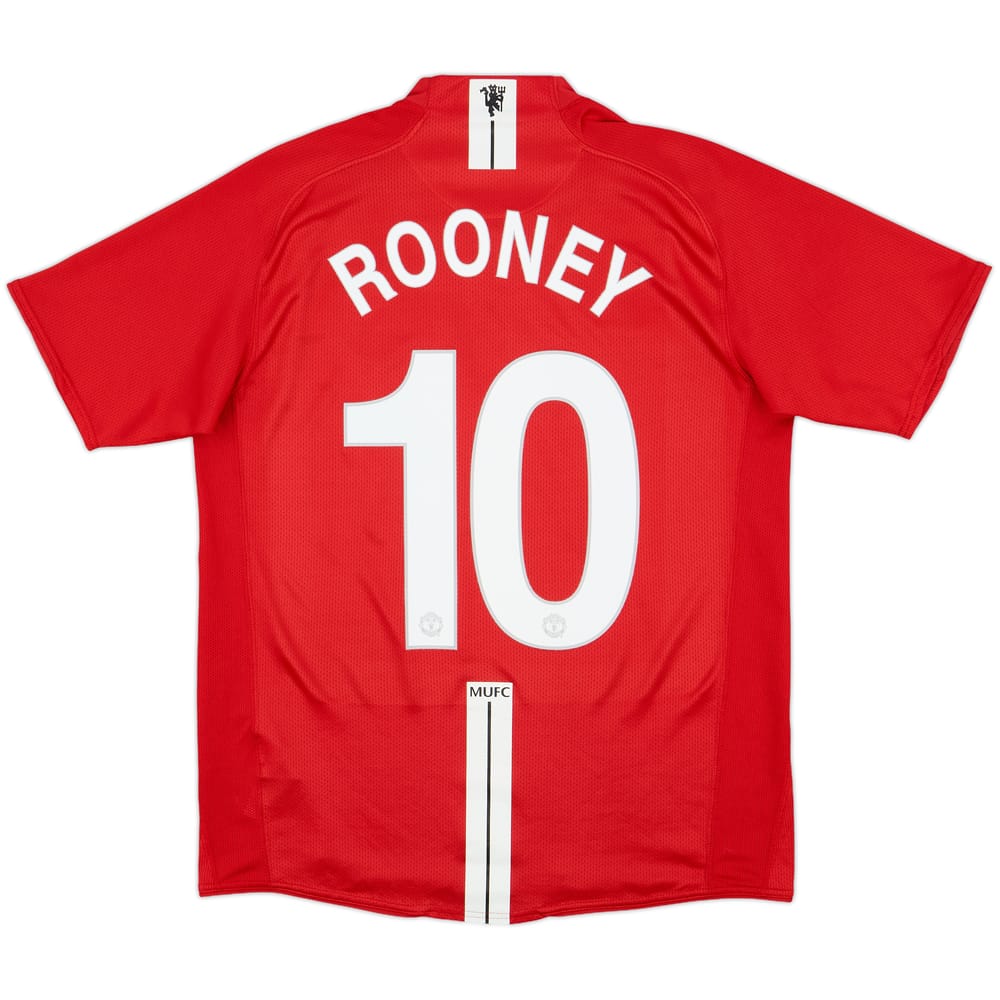 2007-09 Manchester United Home Shirt Rooney #10 - 8/10 - (M)