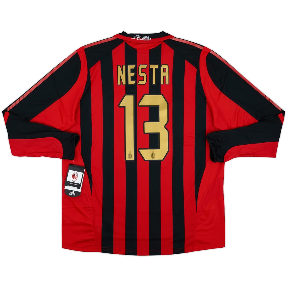 2005-06 AC Milan Player Issue Home L/S Shirt Nesta #13 (XL)