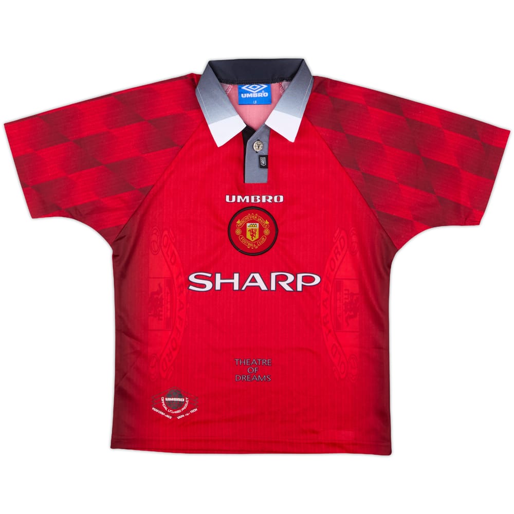1996-98 Manchester United Home Shirt - 7/10 - (L.Boys)