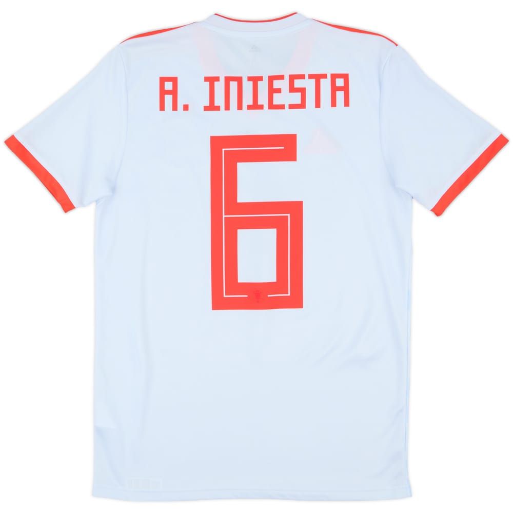 2018-19 Spain Away Shirt A.Iniesta #6 - 10/10 - (S)