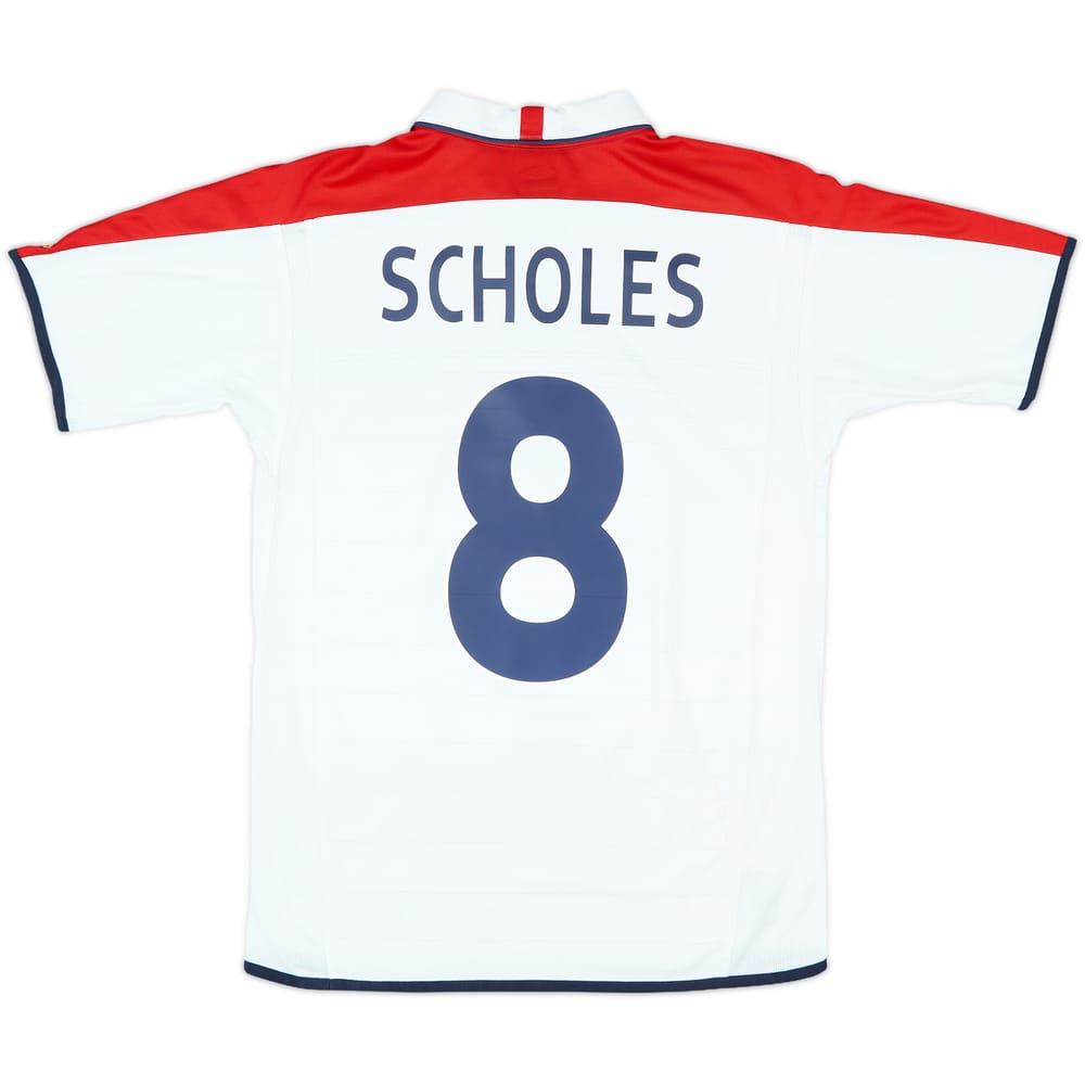 2003-05 England Home Shirt Scholes #8 - 5/10 - (S)