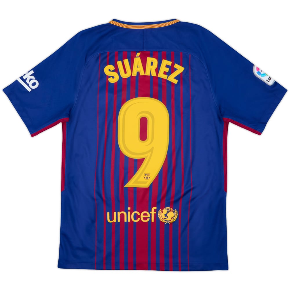 2017-18 Barcelona Home Shirt Suarez #9 - 9/10 - (S)