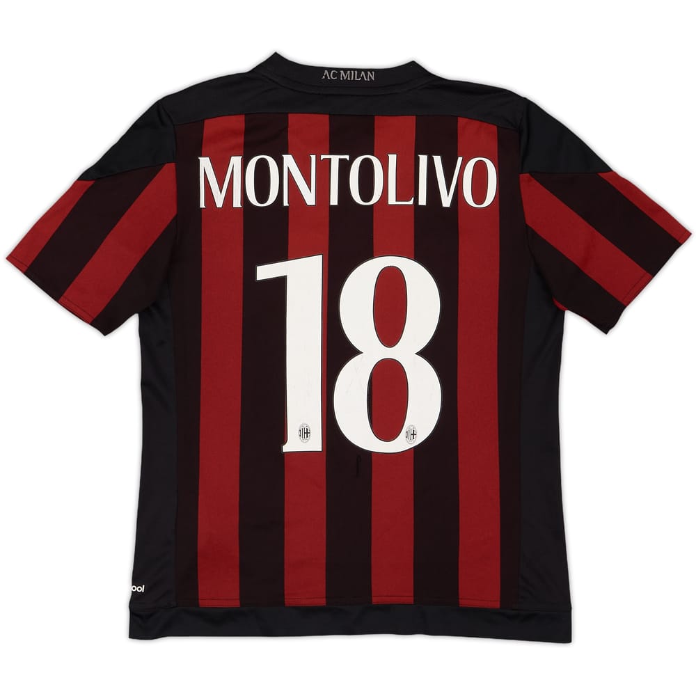 2015-16 AC Milan Home Shirt Montolivo #18 - 5/10 - (M.Boys)