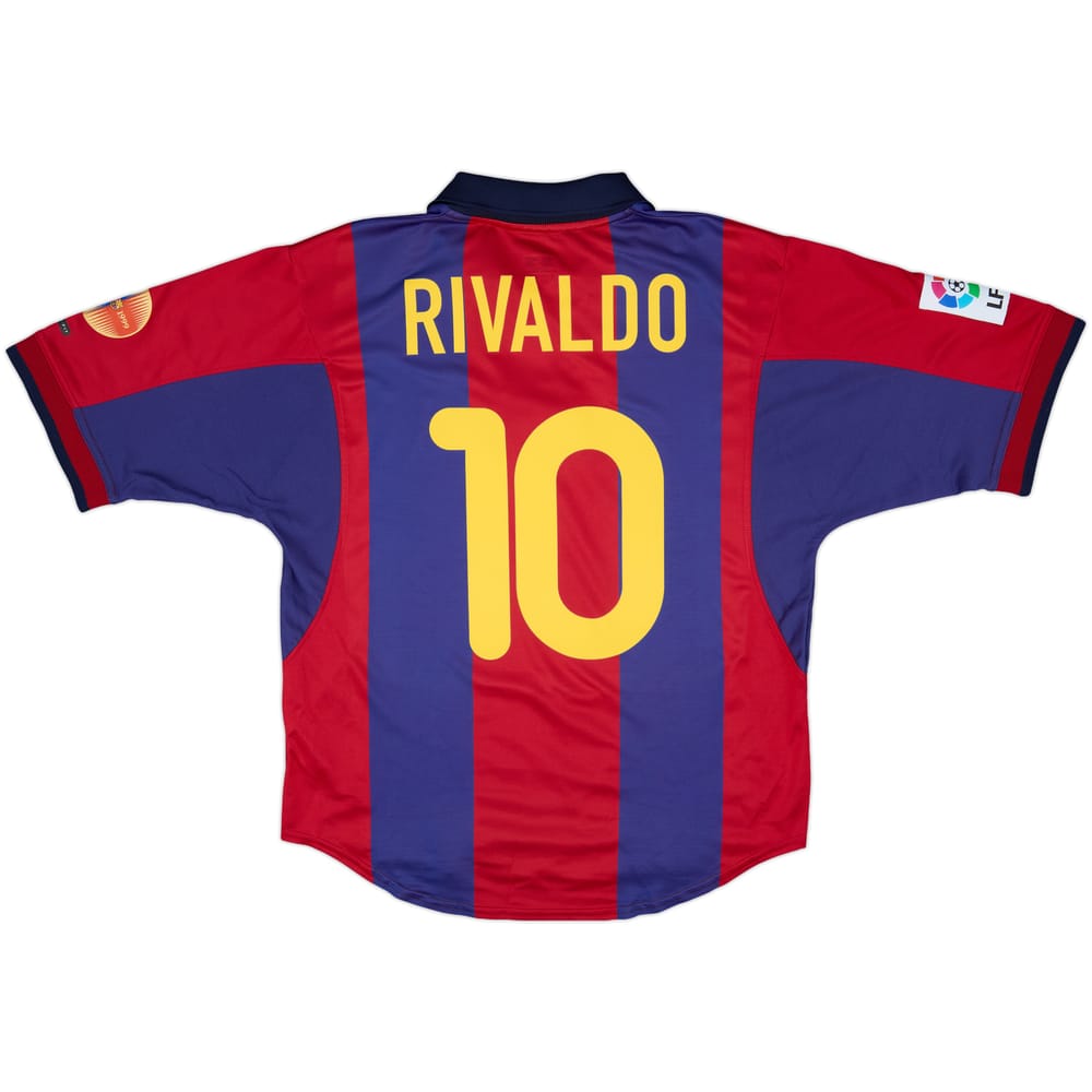 2000-01 Barcelona Home Shirt Rivaldo #10 - 10/10 - (M)