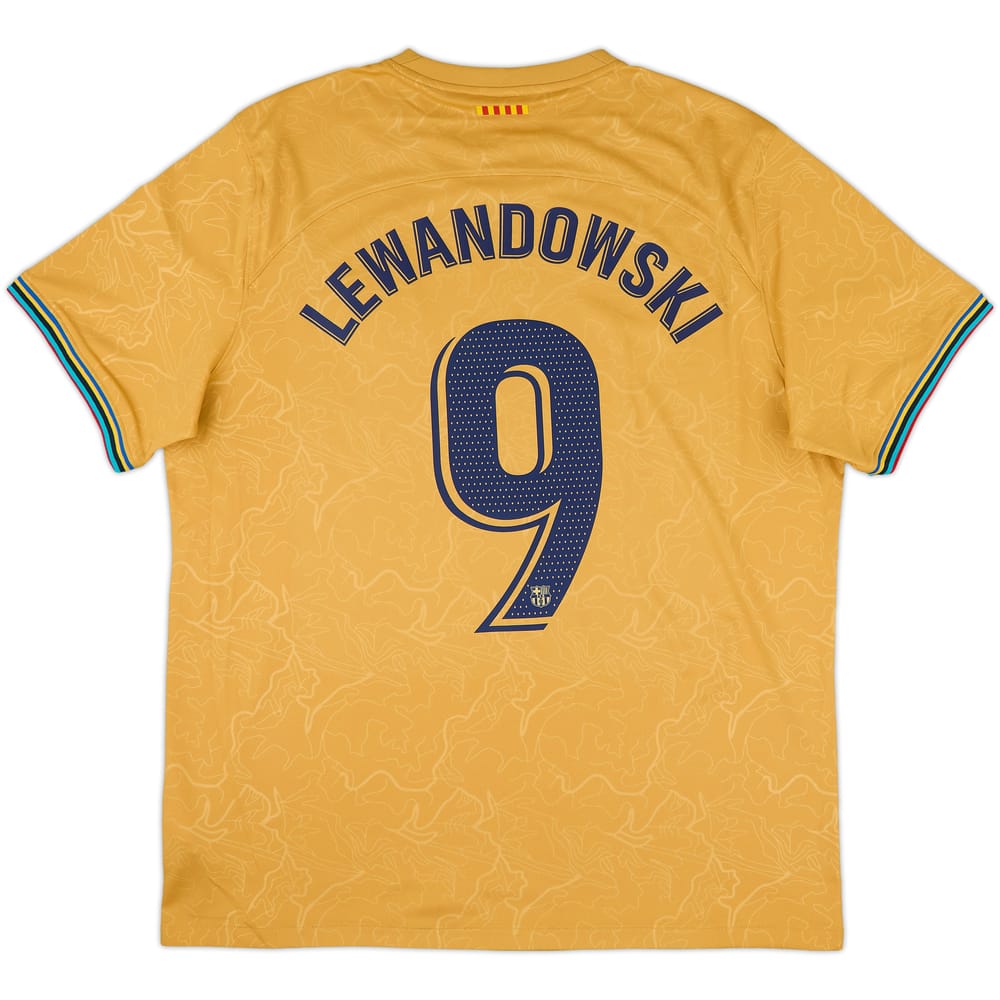 2022-23 Barcelona Away Shirt Lewandowski #9 - 9/10 - (XL)