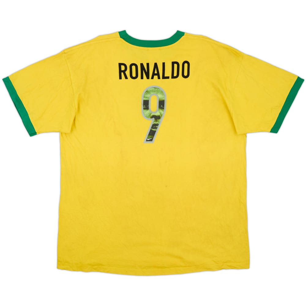 1998 Brazil Nike Cotton Tee Ronaldo #9 - 5/10 - (XXL)