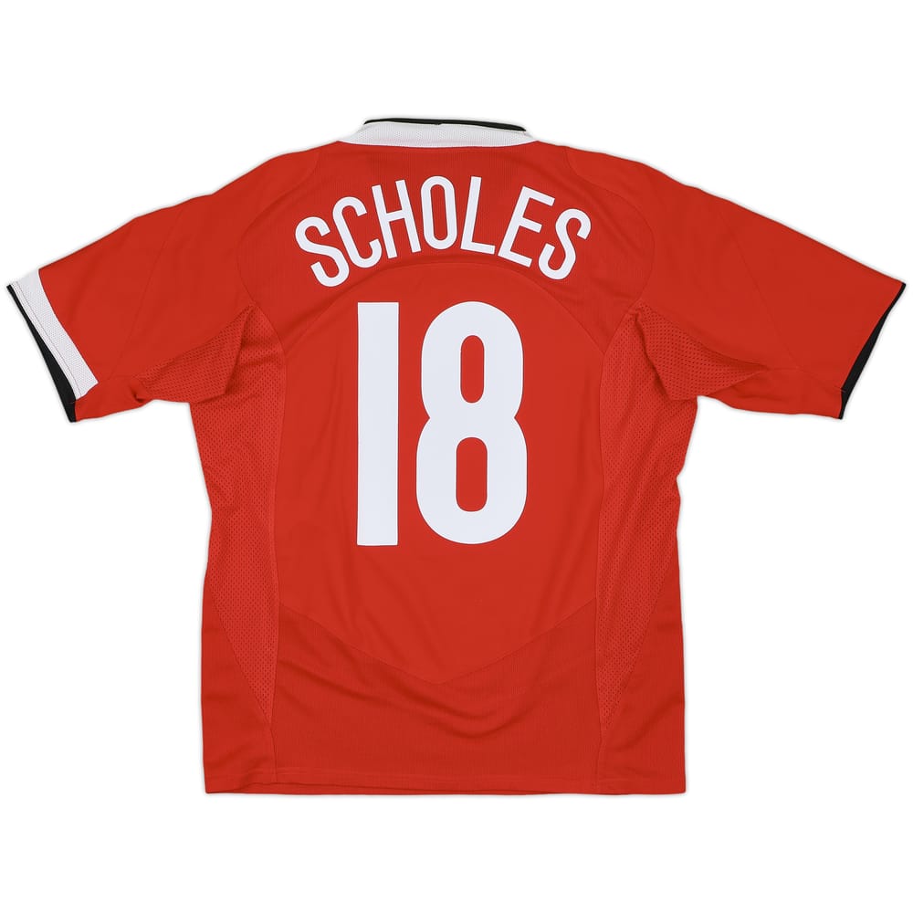 2004-06 Manchester United Home Shirt Scholes #18 - 7/10 - (S)