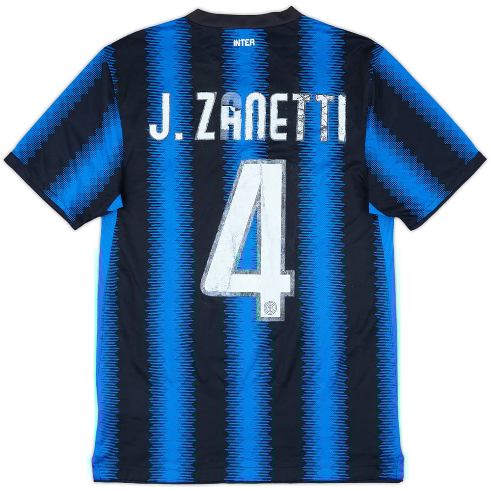 2010-11 Inter Milan Home Shirt J.Zanetti #4 - 4/10 - (S)