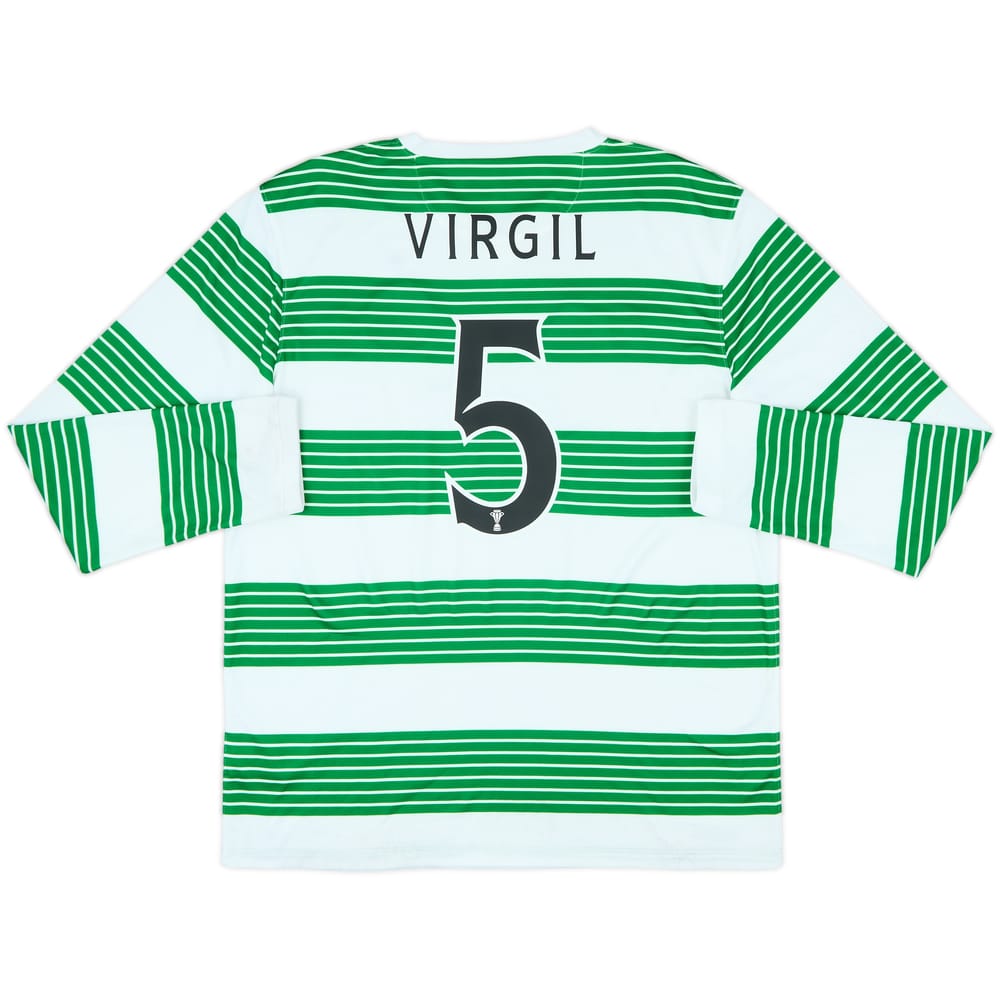 2013-15 Celtic Home L/S Shirt Virgil #5 - 7/10 - (L)