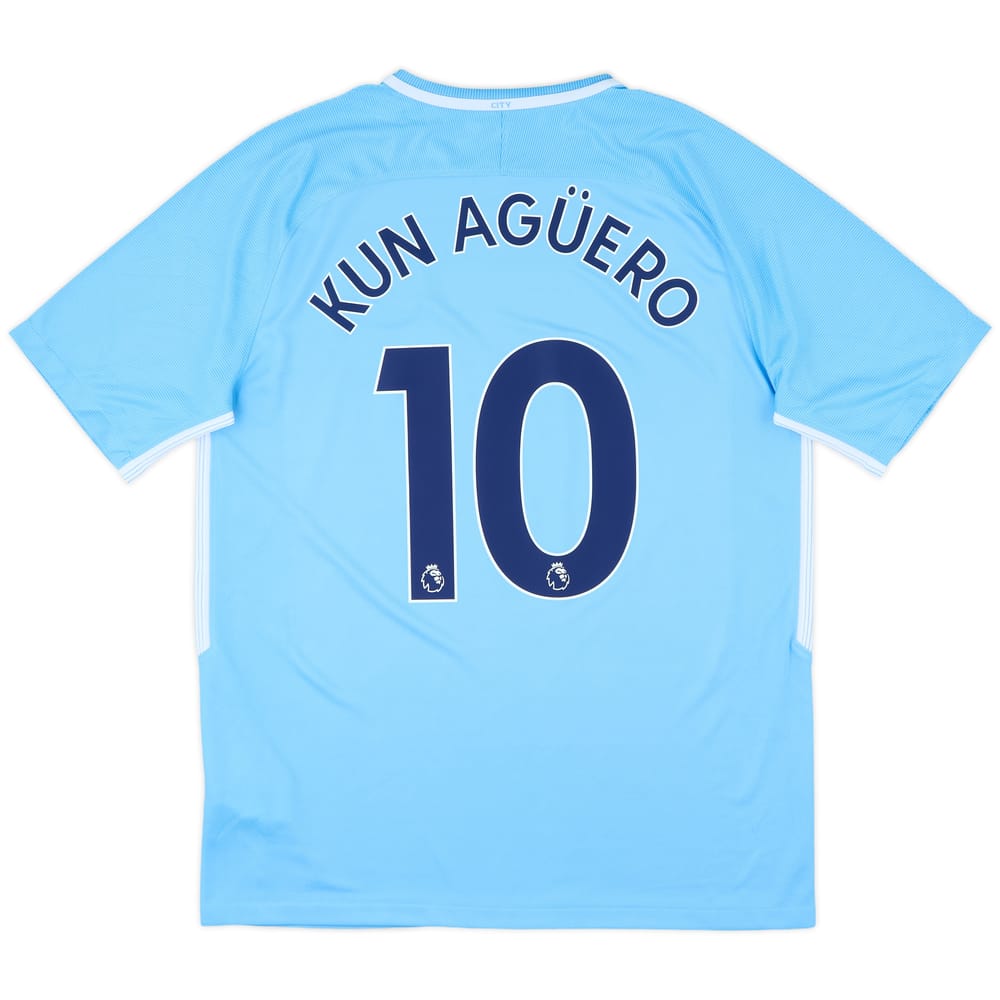 2017-18 Manchester City Home Shirt Kun Aguero #10 - 10/10 - (M)