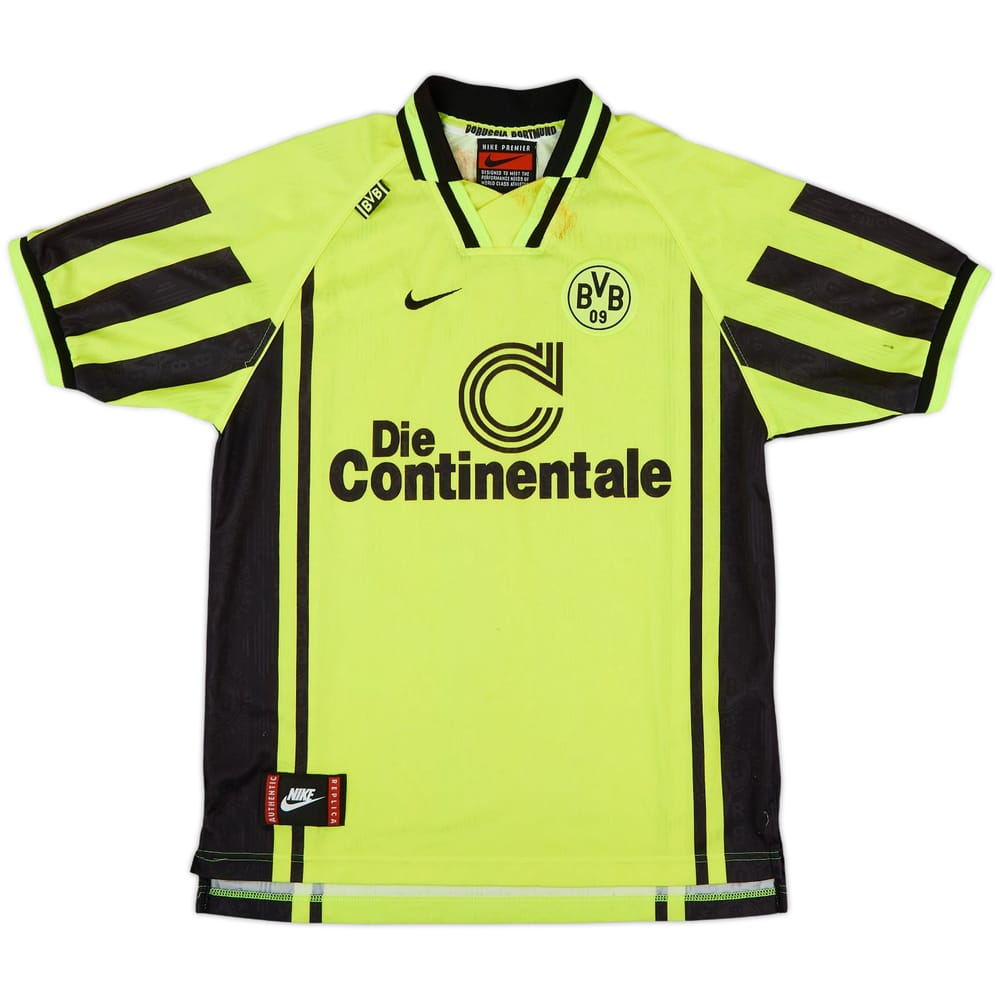1996-97 Borussia Dortmund Signed Home Shirt - 5/10 - (XL.Boys)