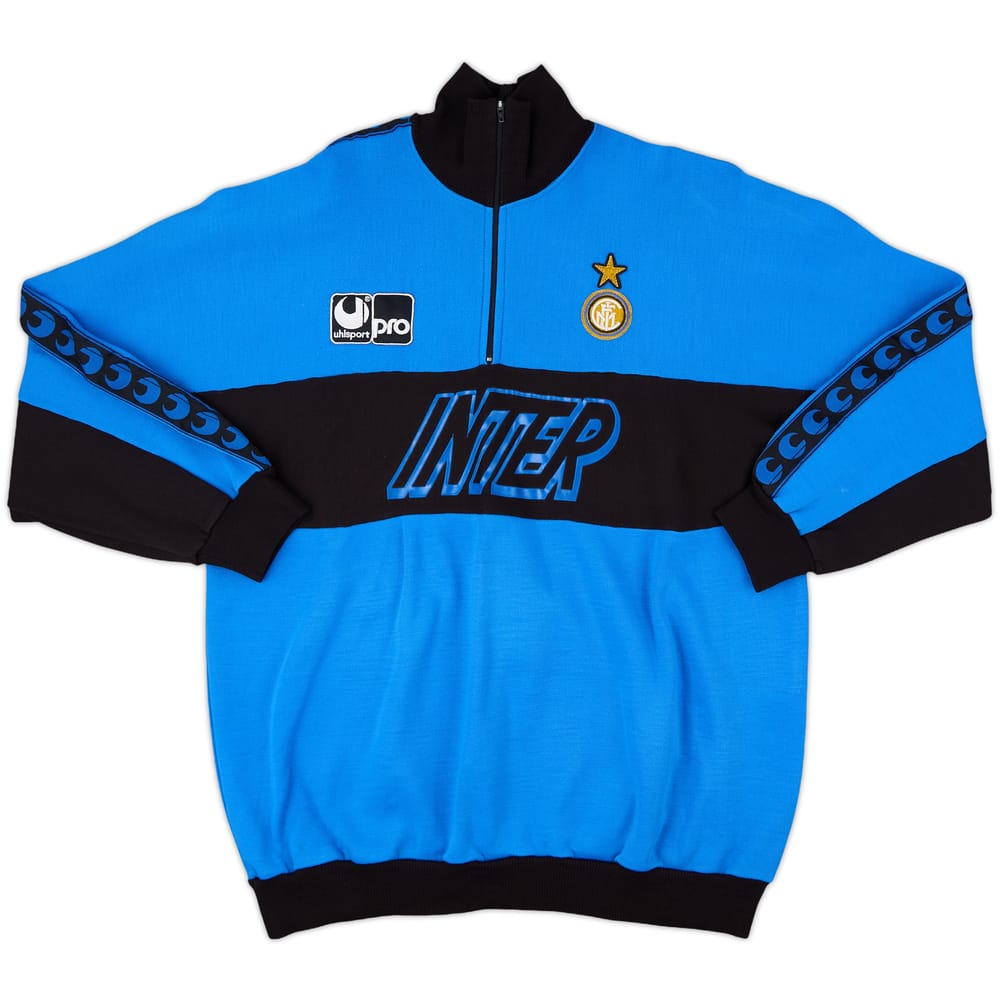 1990-91 Inter Milan Uhlsport 1/4 Zip Sweat Top - 8/10 - (XL)