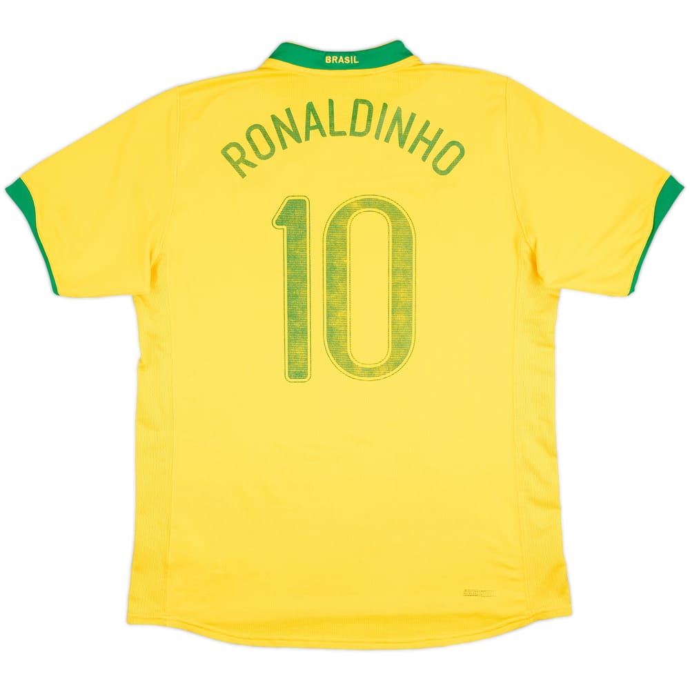 2006-08 Brazil Home Shirt Ronaldinho #10 - 5/10 - (L)
