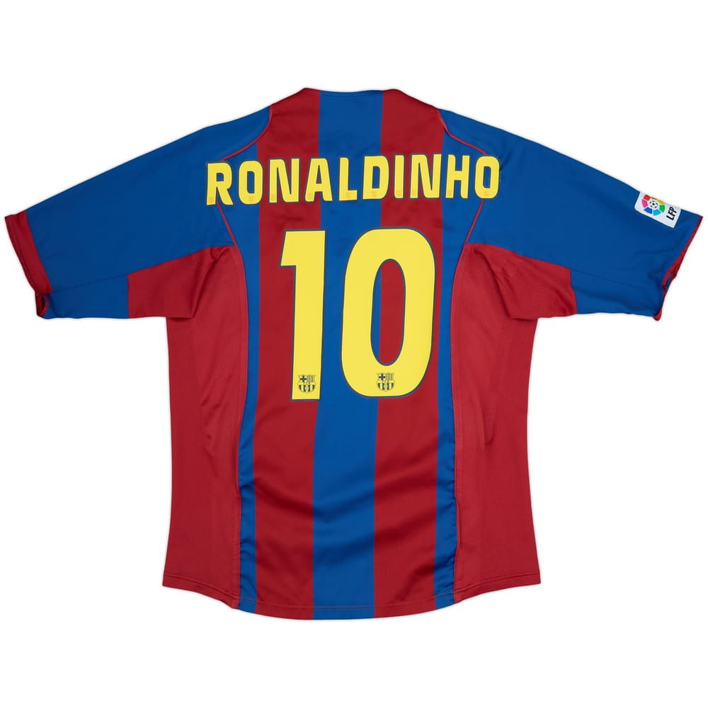 2004-05 Barcelona Home Shirt Ronaldinho #10 - 8/10 - (L)