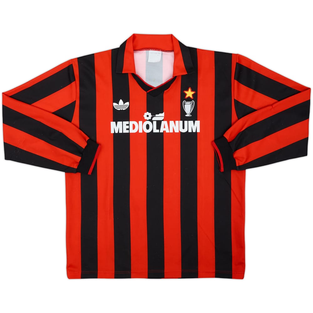 1990-91 AC Milan Home L/S Shirt #9 - 6/10 - (XL)