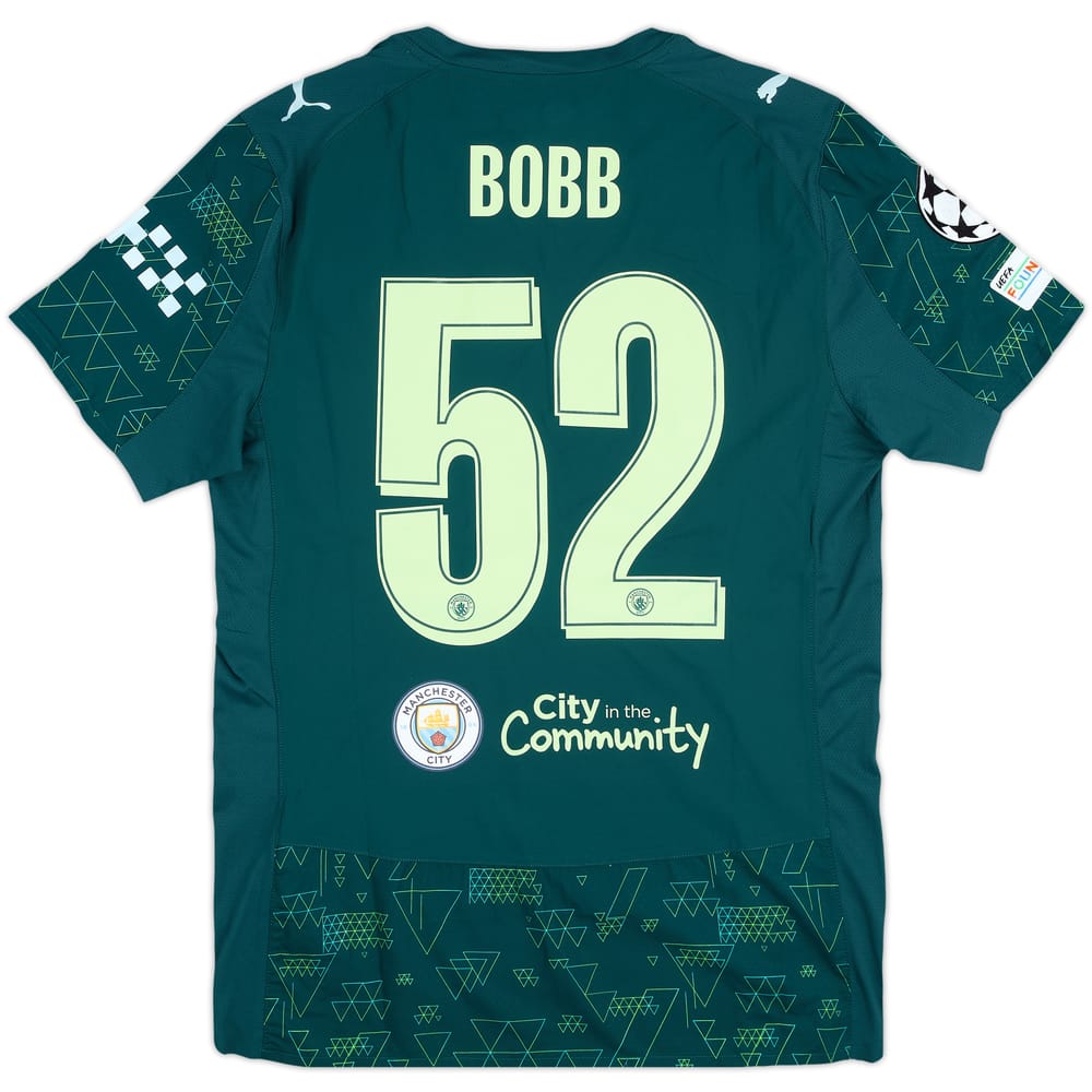 2025-26 Manchester City Match Issue Champions League Fourth Shirt Bobb #52