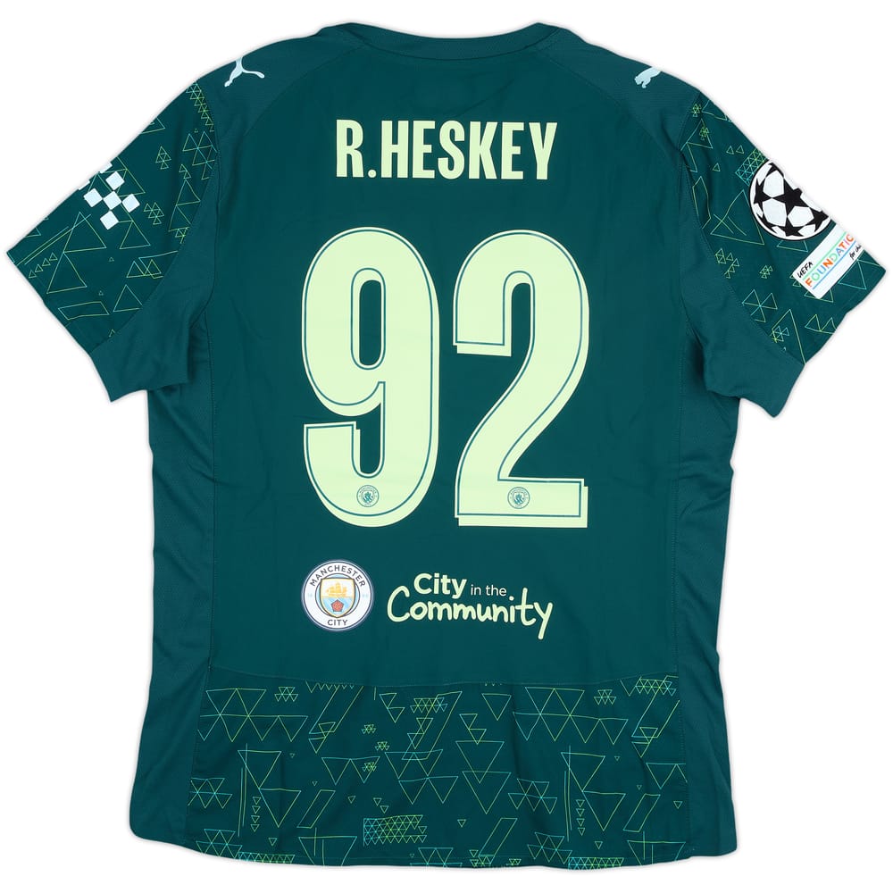 2025-26 Manchester City Match Issue Champions League Fourth Shirt R.Heskey #92