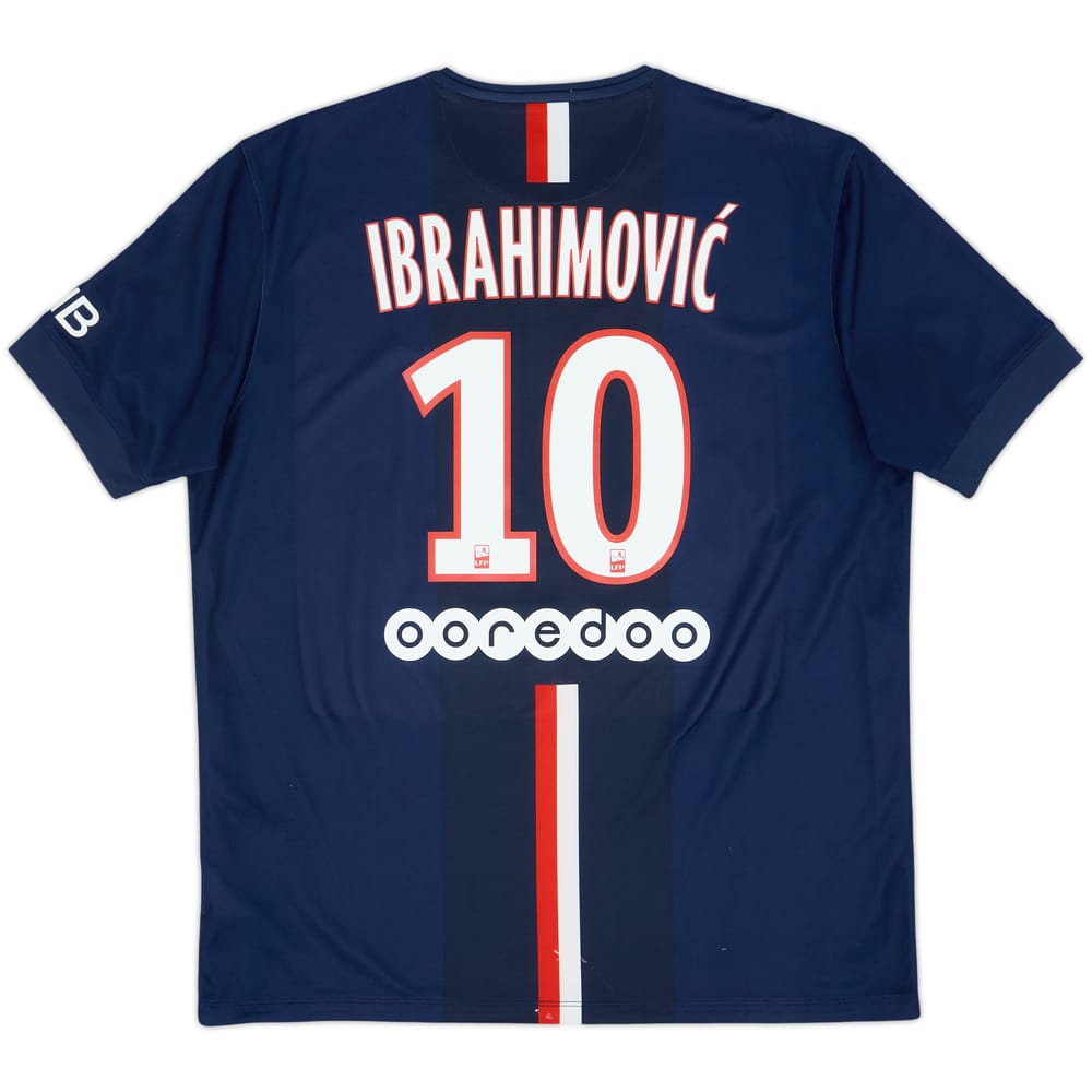 2014-15 Paris Saint-Germain Home Shirt Ibrahimovic #10 - 8/10 - (XL)