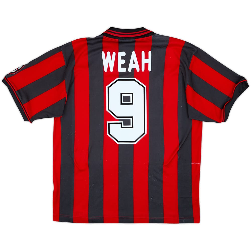 1996-97 AC Milan Home Shirt Weah #9 - 8/10 - (M)
