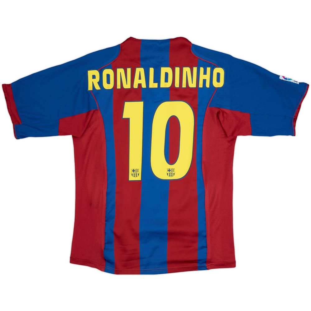 2004-05 Barcelona Home Shirt Ronaldinho #10 - 8/10 - (S)