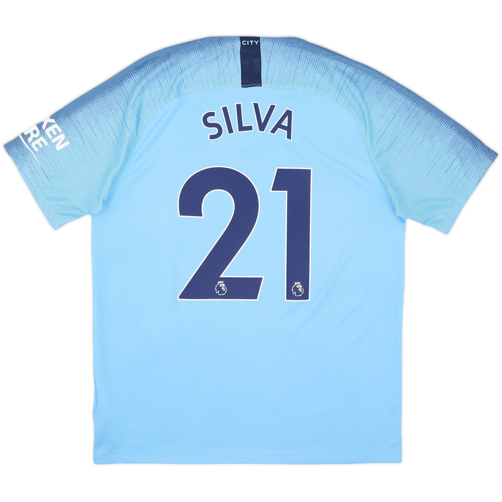 2018-19 Manchester City Home Shirt Silva #21 - 8/10 - (L)