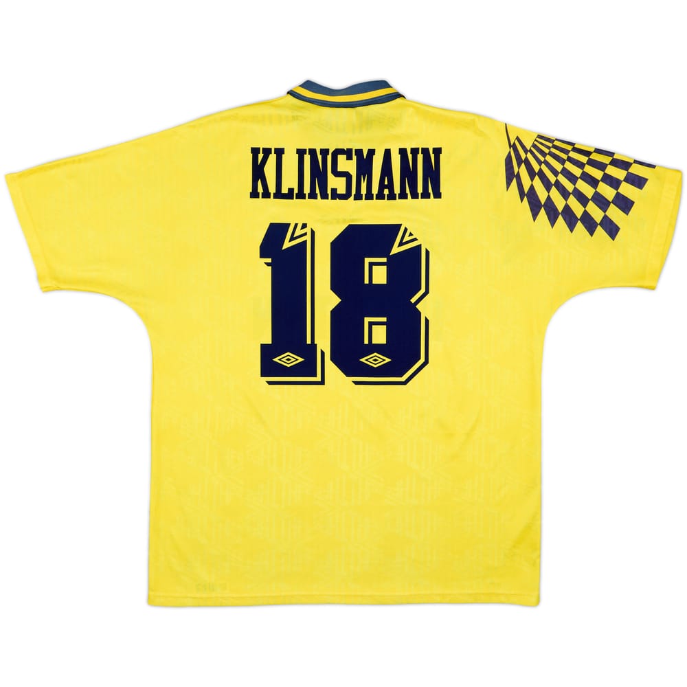 1991-95 Tottenham Away Shirt Klinsmann #18 - 9/10 - (XL)