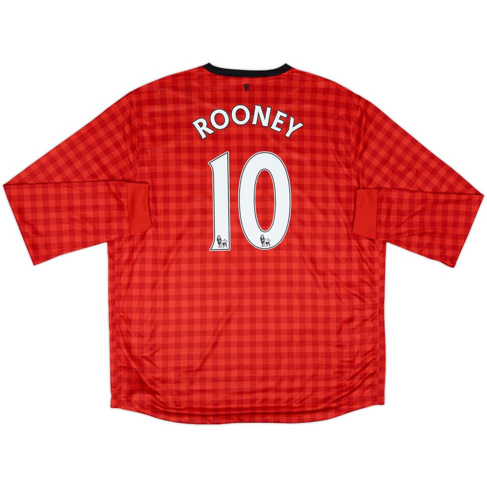 2012-13 Manchester United Home L/S Shirt Rooney #10 (XXL)