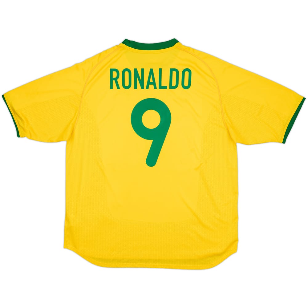 2000-02 Brazil Home Shirt Ronaldo #9 - 8/10 - (XXL)